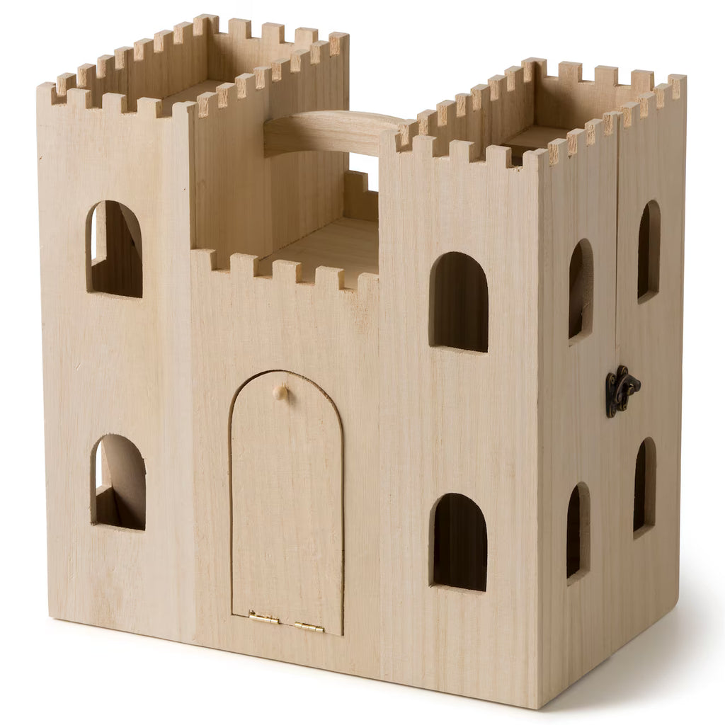 Dollhouse - 12.5" Wood Castle Dollhouse by Make Market Fold & Gold