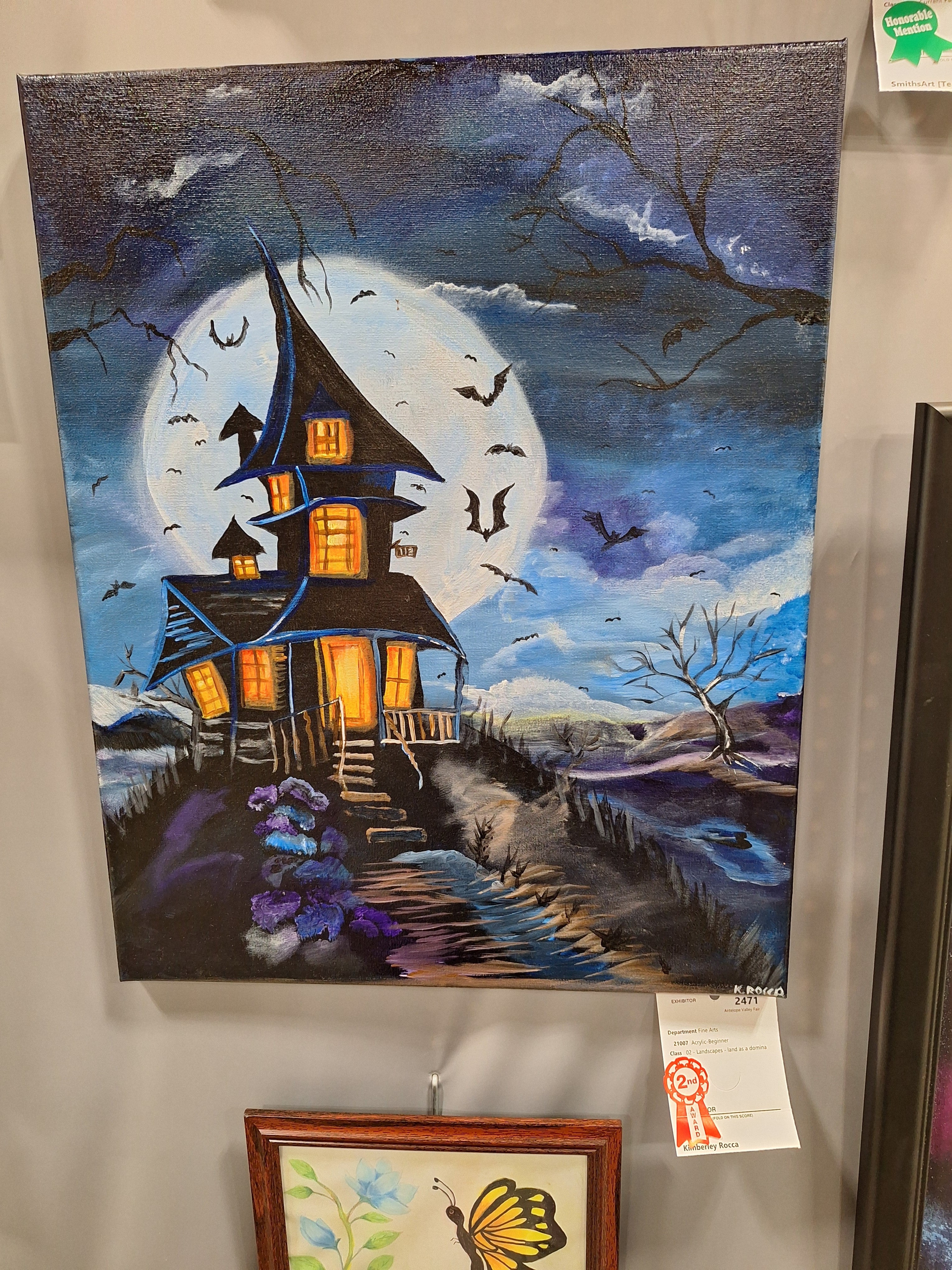 Painting Acrylic -Scary Haunted House - Signed 16 x 20" (Copy)