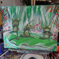 Painting Animal Frogs doing Yoga 16x20 signed.jpg