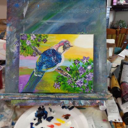 Painting blue bird animal 8x10 signed.jpg