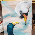 Painting Animals Duck & Swan showdown 16x20 signed.jpg
