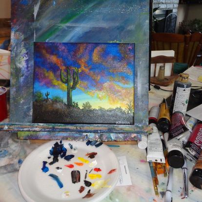 Painting Desert scenery Joshua Trees 8x10 Signed.jpg