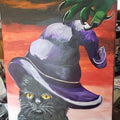 Painting Halloween Black Cat creepy hand 16x20 signed.jpg