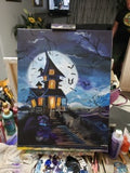 Painting Halloween Haunted House 16x20 Signed.jpg