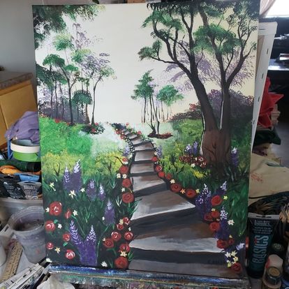 Painting Twisting staircase landscape.jpg
