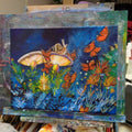 Painting animal butterflies snail evening 11x14 signed.jpg